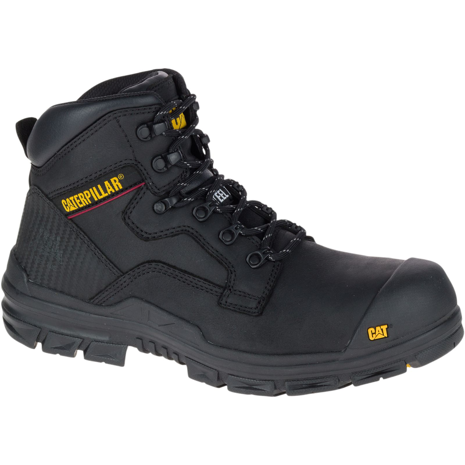 Black Caterpillar Bearing S3 Water Resistant Hro Src Steel Toe Men's Work Boots | Cat-983457