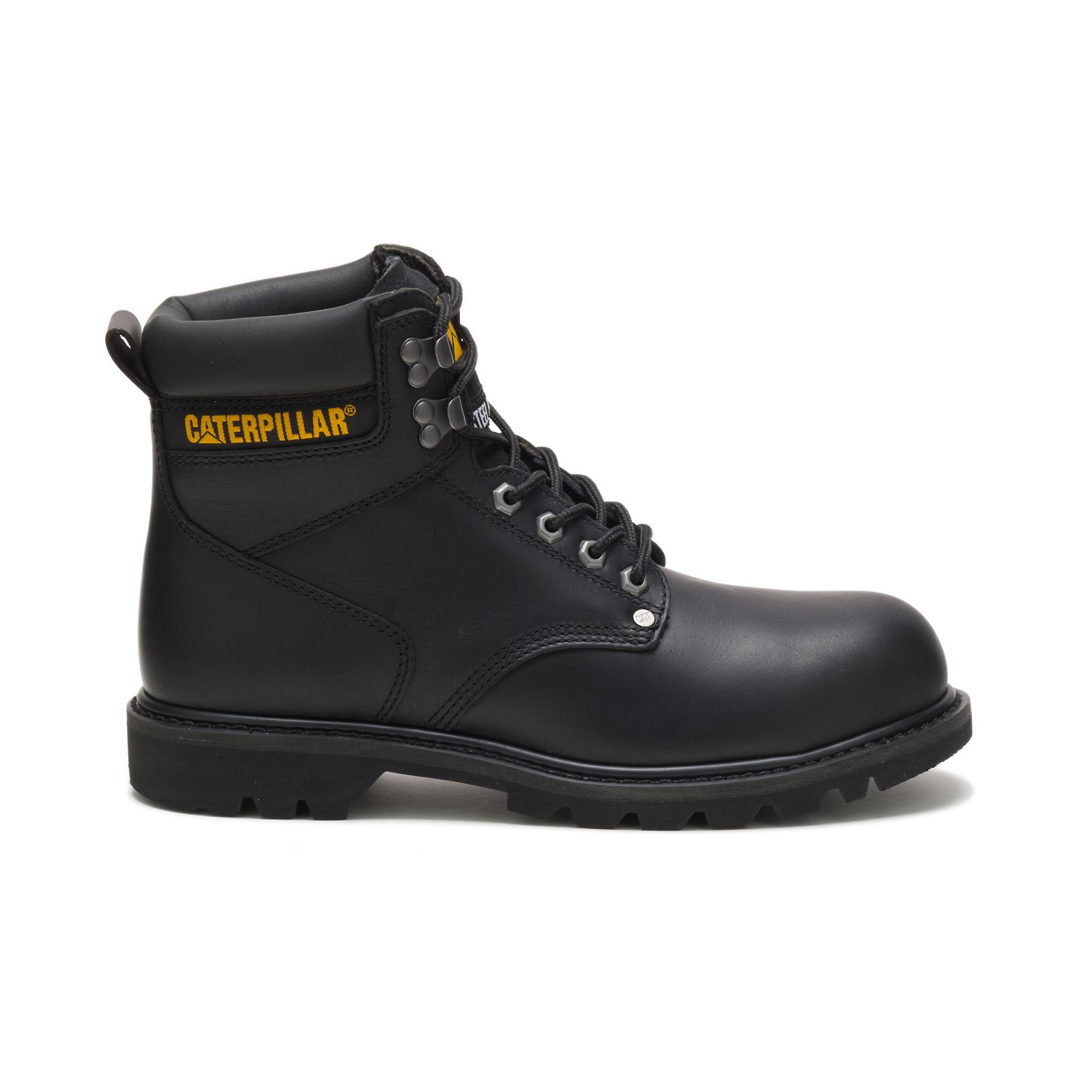 Black Caterpillar Second Shift Steel Toe Men's Work Boots | Cat-653782