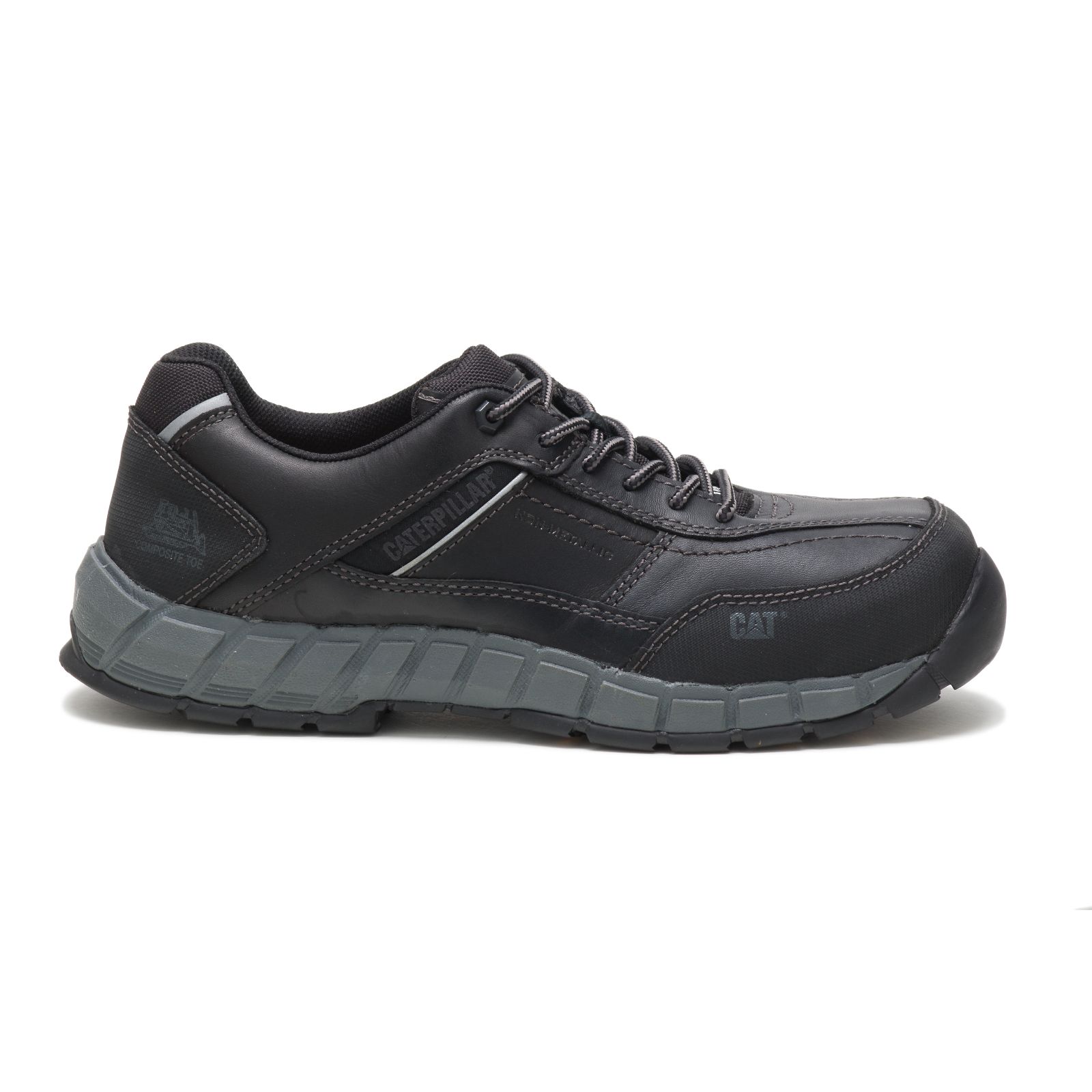 Black Caterpillar Streamline Leather Composite Toe Men's Sneakers | Cat-481279