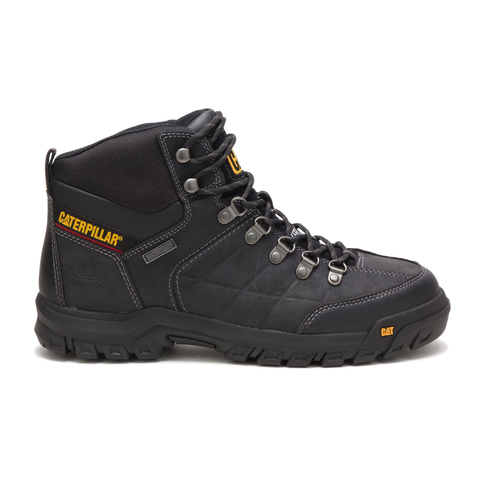 Black Caterpillar Threshold Waterproof Steel Toe Men's Work Boots | Cat-217384