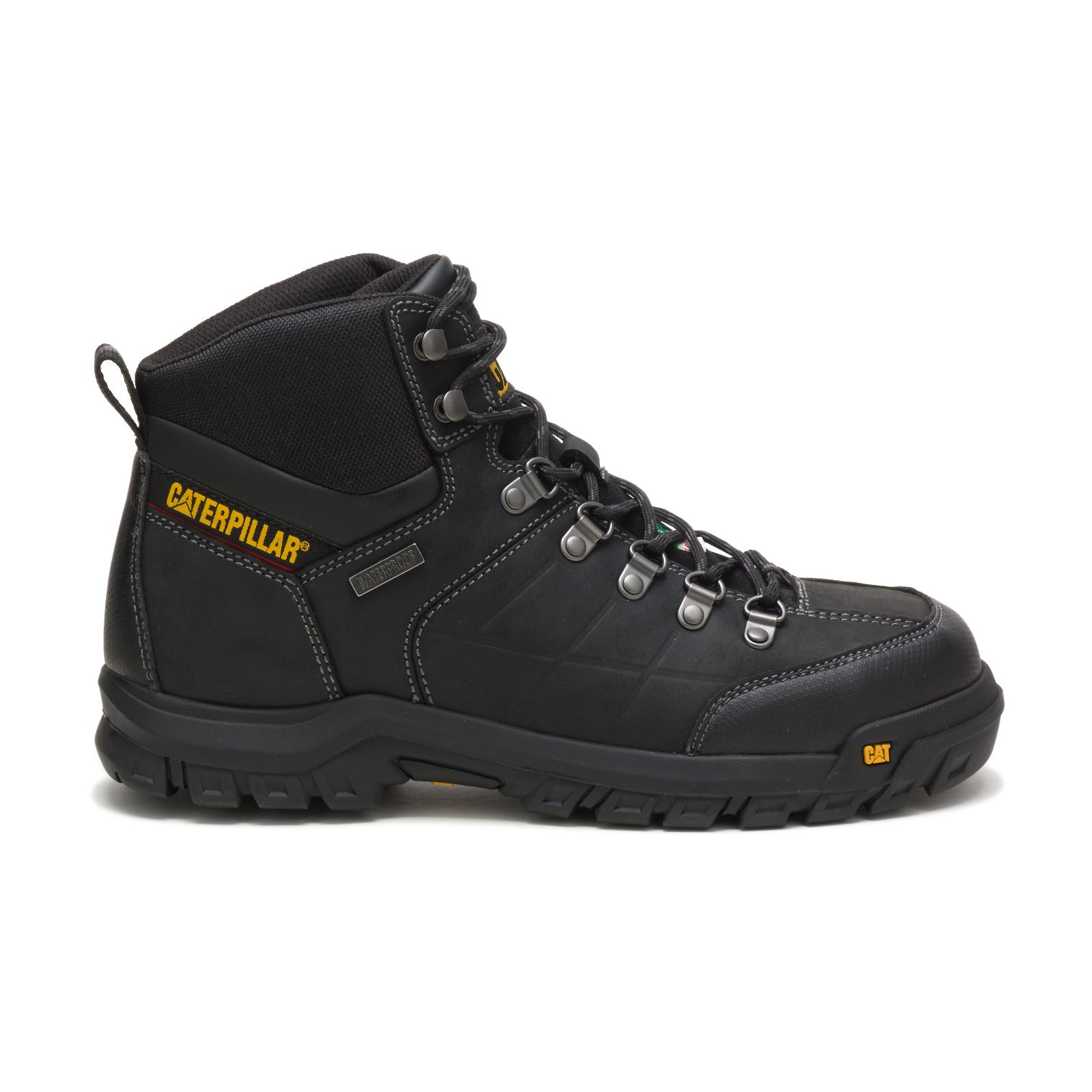 Black Caterpillar Threshold Waterproof Steel Toe Csa Men's Work Boots | Cat-854103