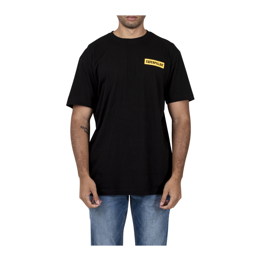 Black Caterpillar Triton Block S/S Men's T-Shirts | Cat-685432