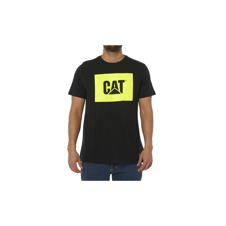 Black Caterpillar Work Hi Vis Men's T-Shirts | Cat-037512
