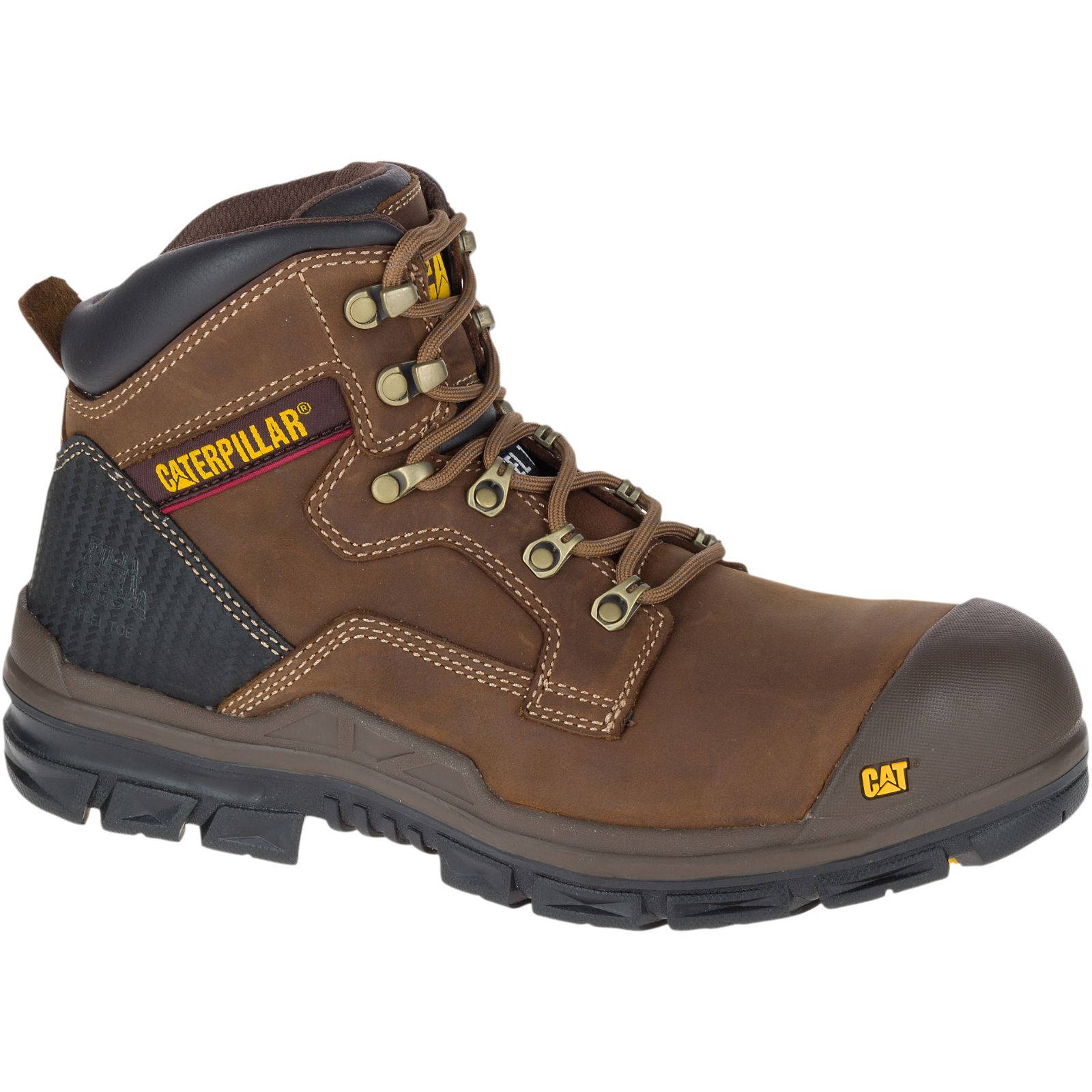 Brown Caterpillar Bearing S3 Water Resistant Hro Src Steel Toe Men's Work Boots | Cat-856203