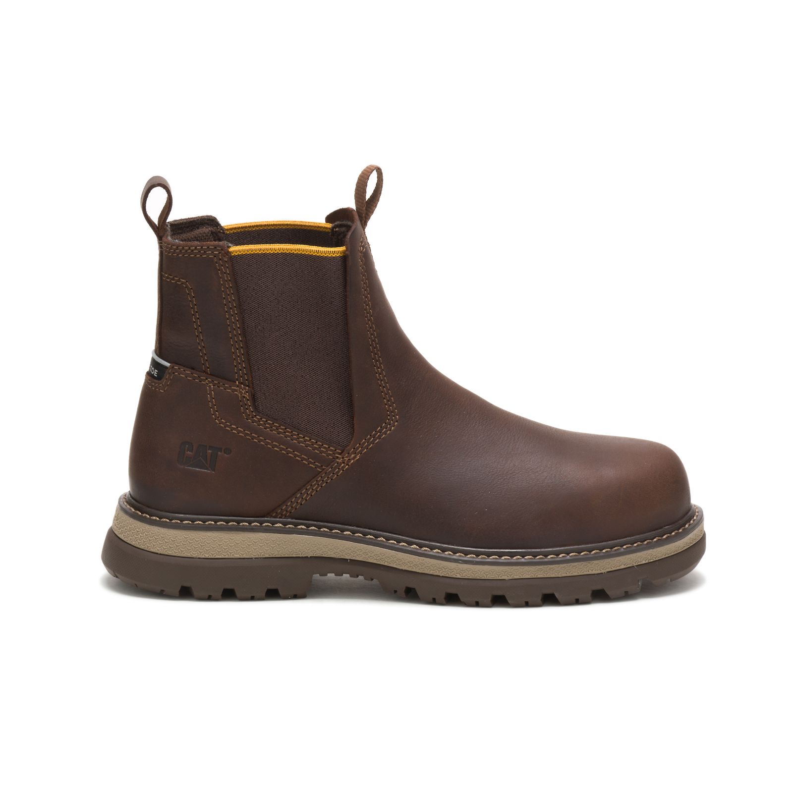 Brown Caterpillar Fairbanks Chelsea Steel Toe Men's Work Boots | Cat-512380