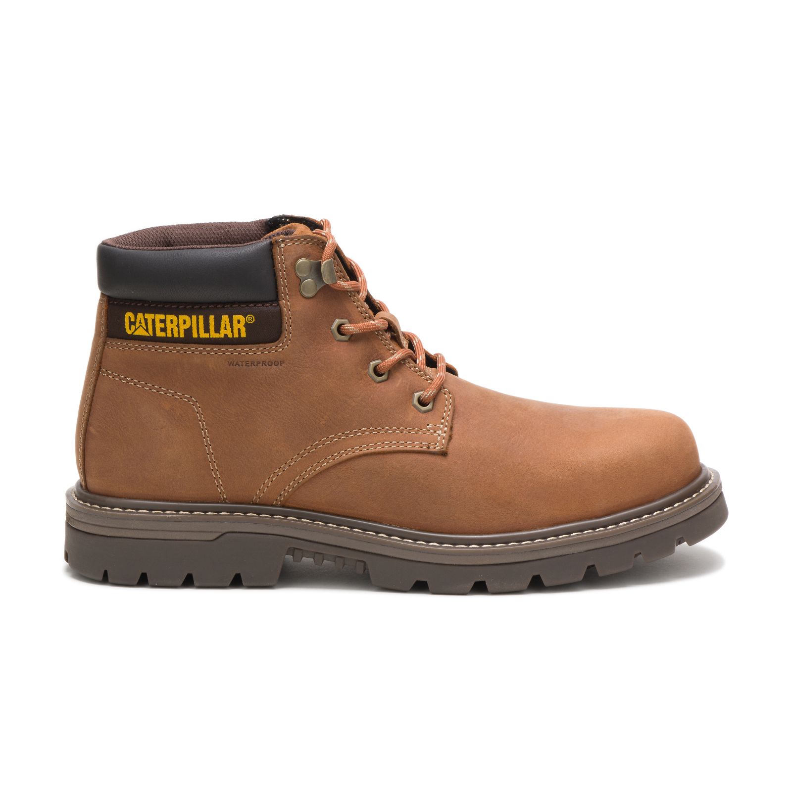Brown Caterpillar Outbase Waterproof Steel Toe Men's Work Boots | Cat-638795