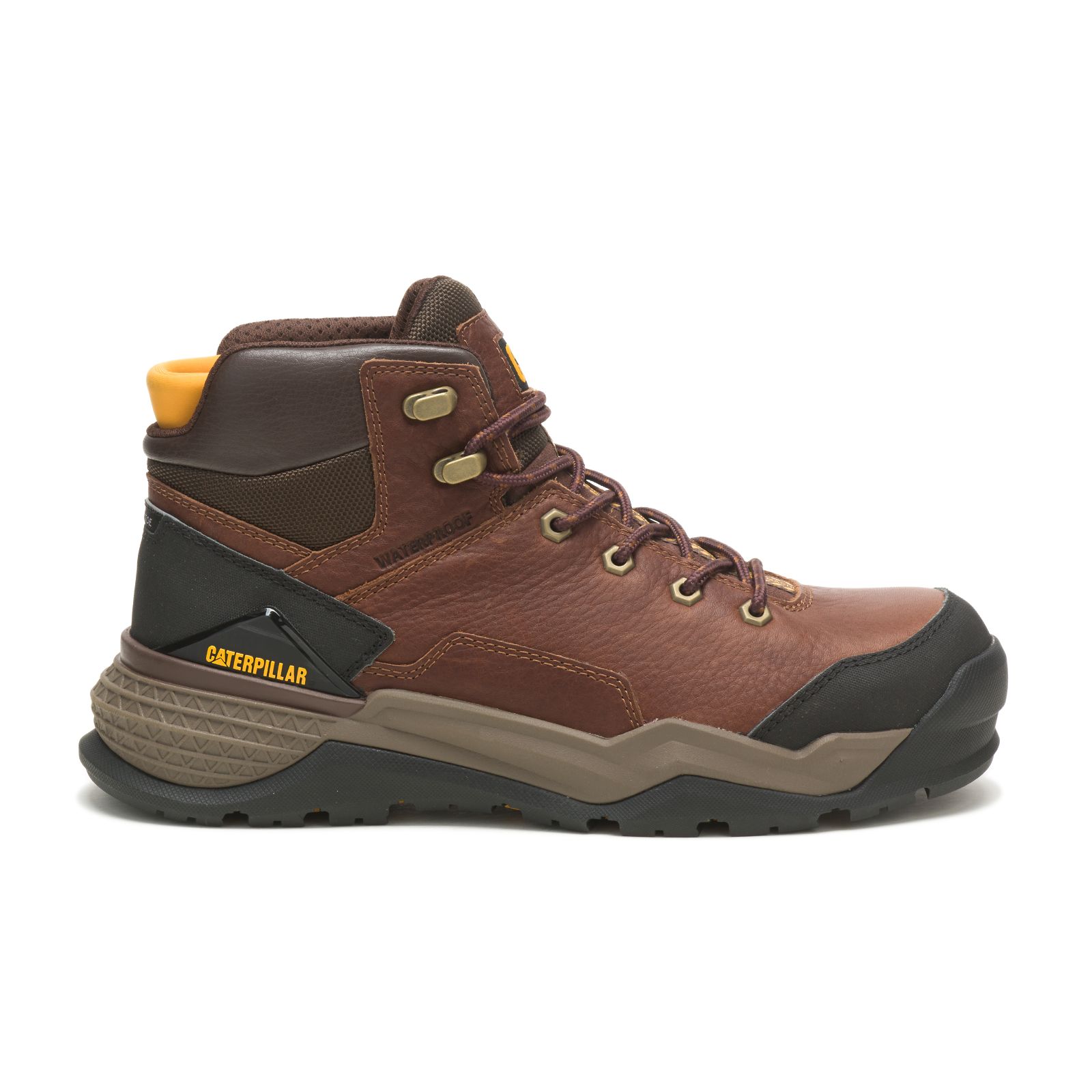 Brown Caterpillar Provoke Mid Waterproof Alloy Toe Men's Work Boots | Cat-104872