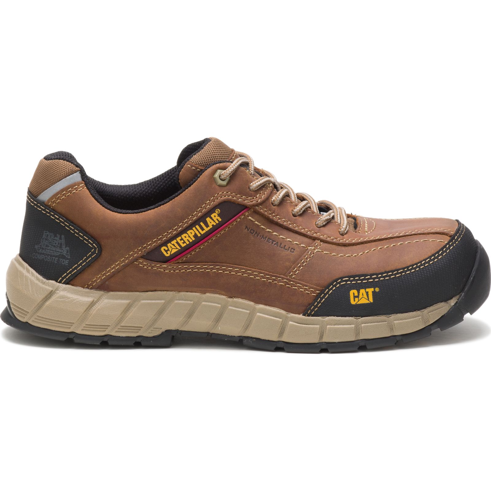 Brown Caterpillar Streamline Leather Composite Toe Men's Work Shoes | Cat-768425