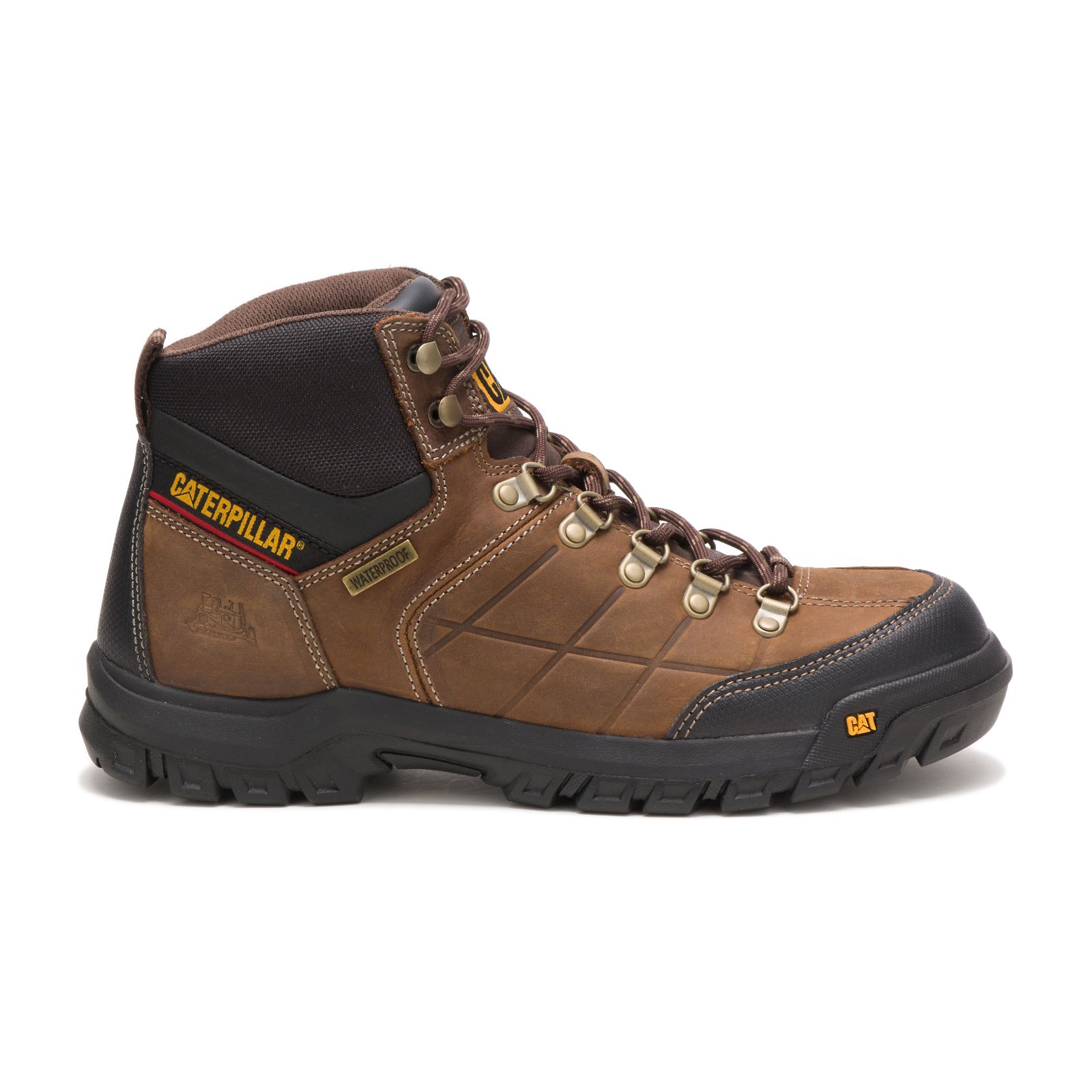 Brown Caterpillar Threshold Waterproof Men's Work Boots | Cat-256413