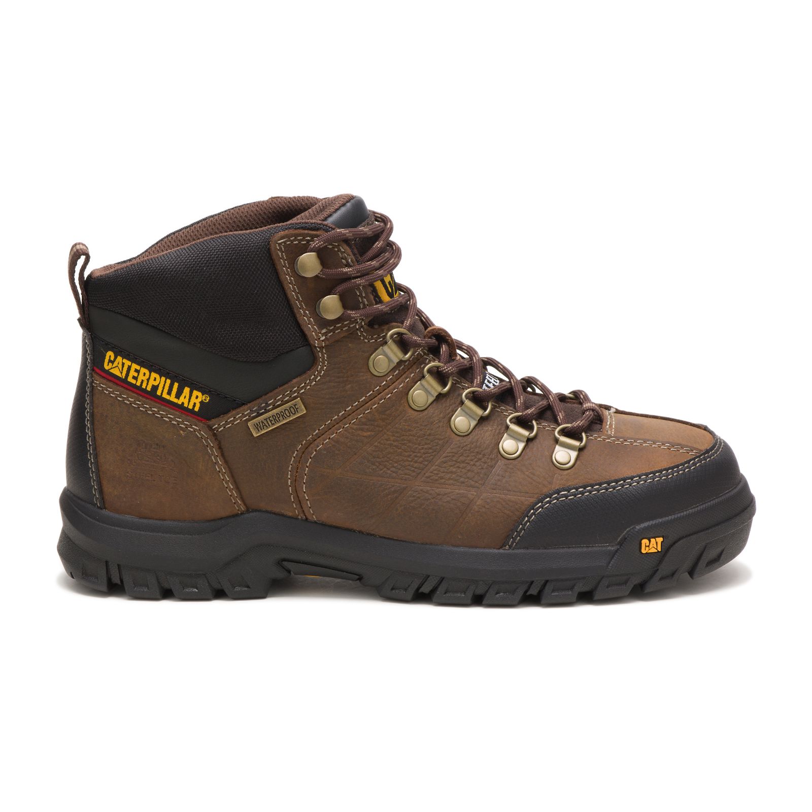 Brown Caterpillar Threshold Waterproof Steel Toe Men's Steel Toe Boots | Cat-928471