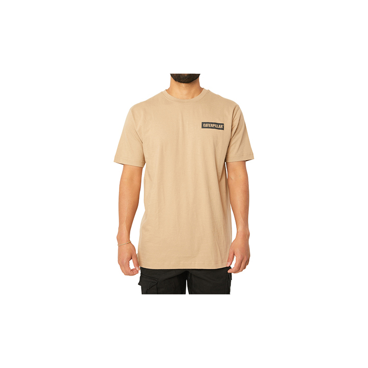 Brown Caterpillar Triton Block S/S Men's T-Shirts | Cat-321098