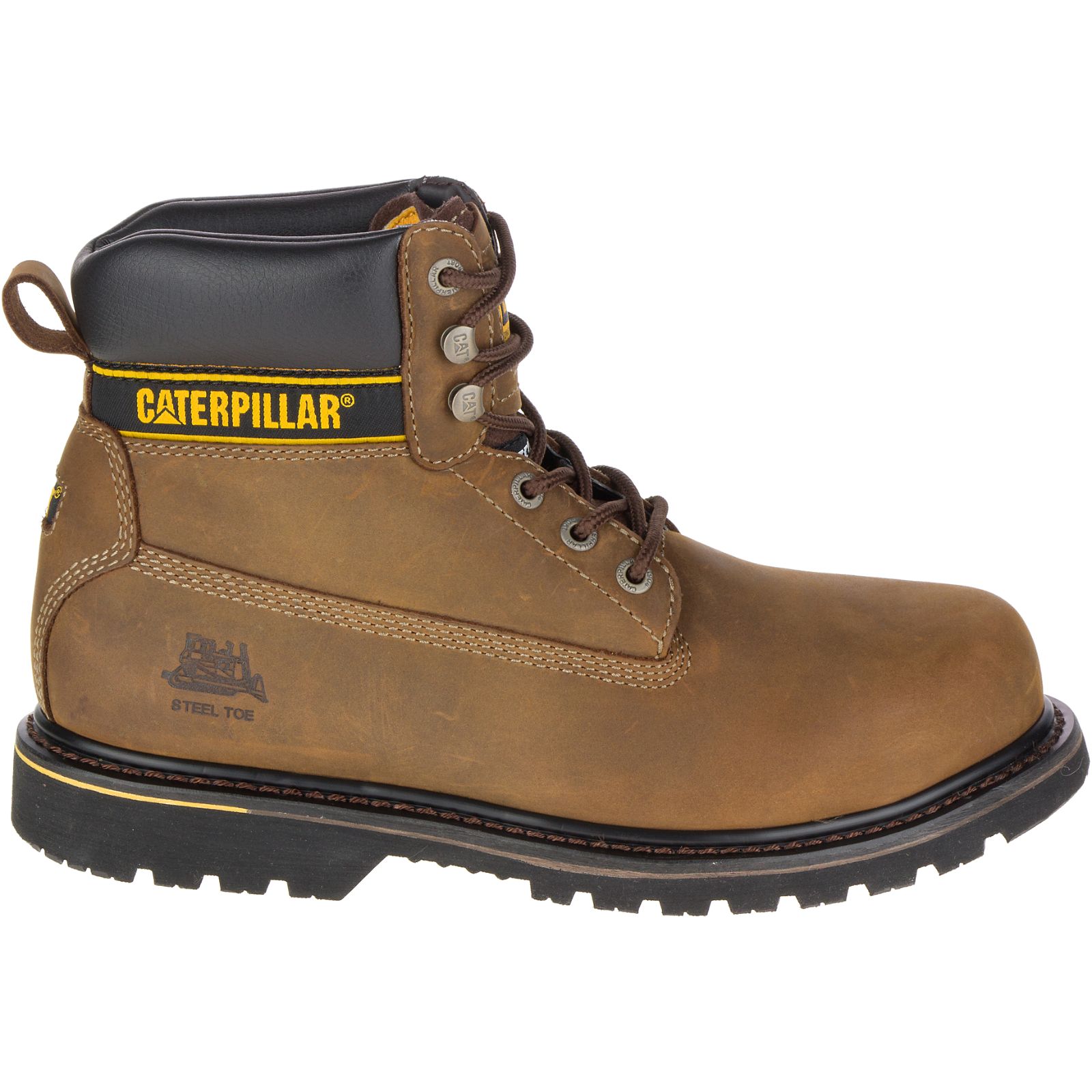 Dark Brown Caterpillar Holton Steel Toe S3 Hro Src Men's Work Boots | Cat-349205
