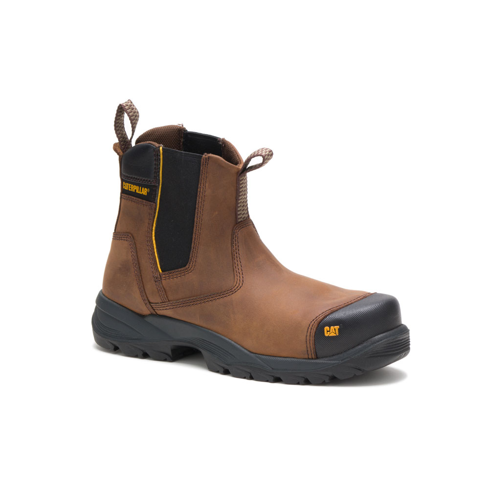 Dark Brown Caterpillar Propane St Men's Safety Boots | Cat-268475