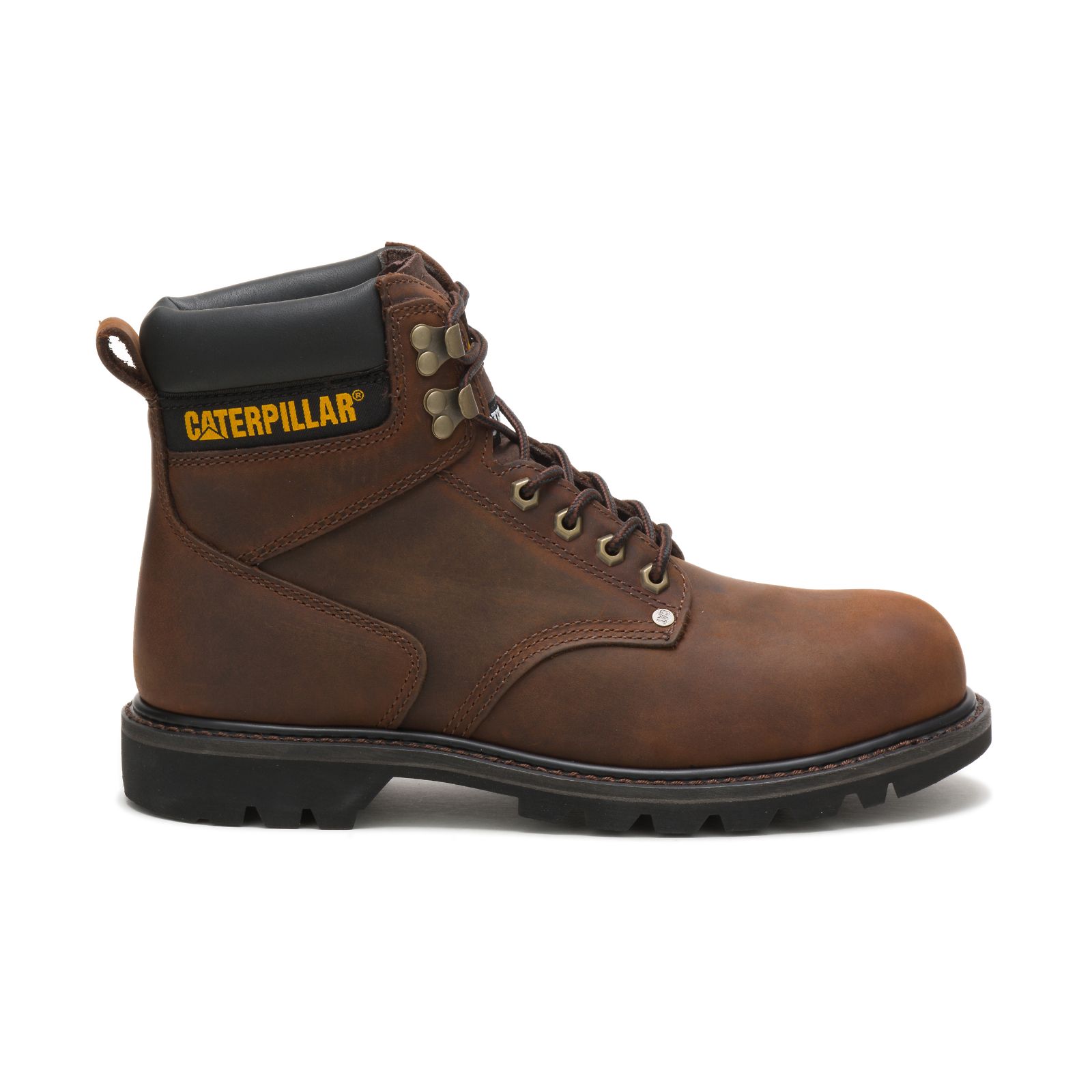 Dark Brown Caterpillar Second Shift Steel Toe Men's Work Boots | Cat-973564