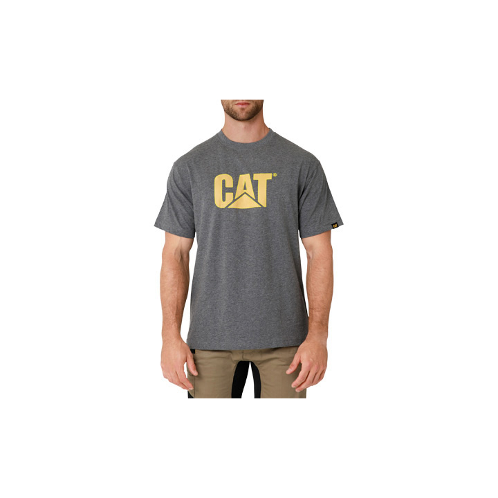 Dark Grey Caterpillar Tm Logo Men's T-Shirts | Cat-619037