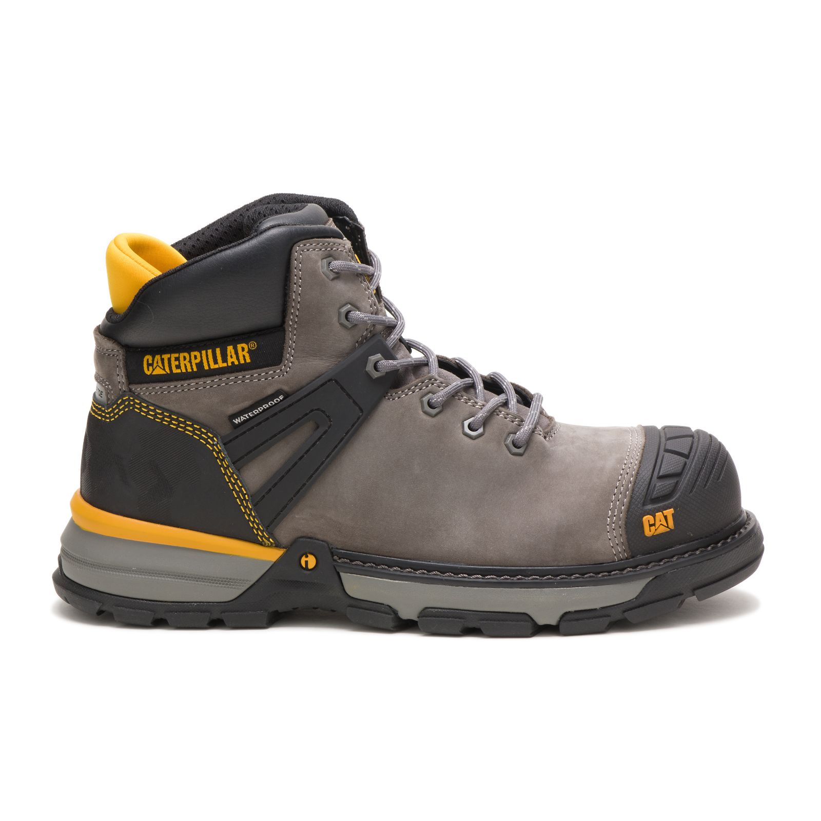 Grey/Black Caterpillar Excavator Superlite Waterproof Nano Toe Men's Work Boots | Cat-315847