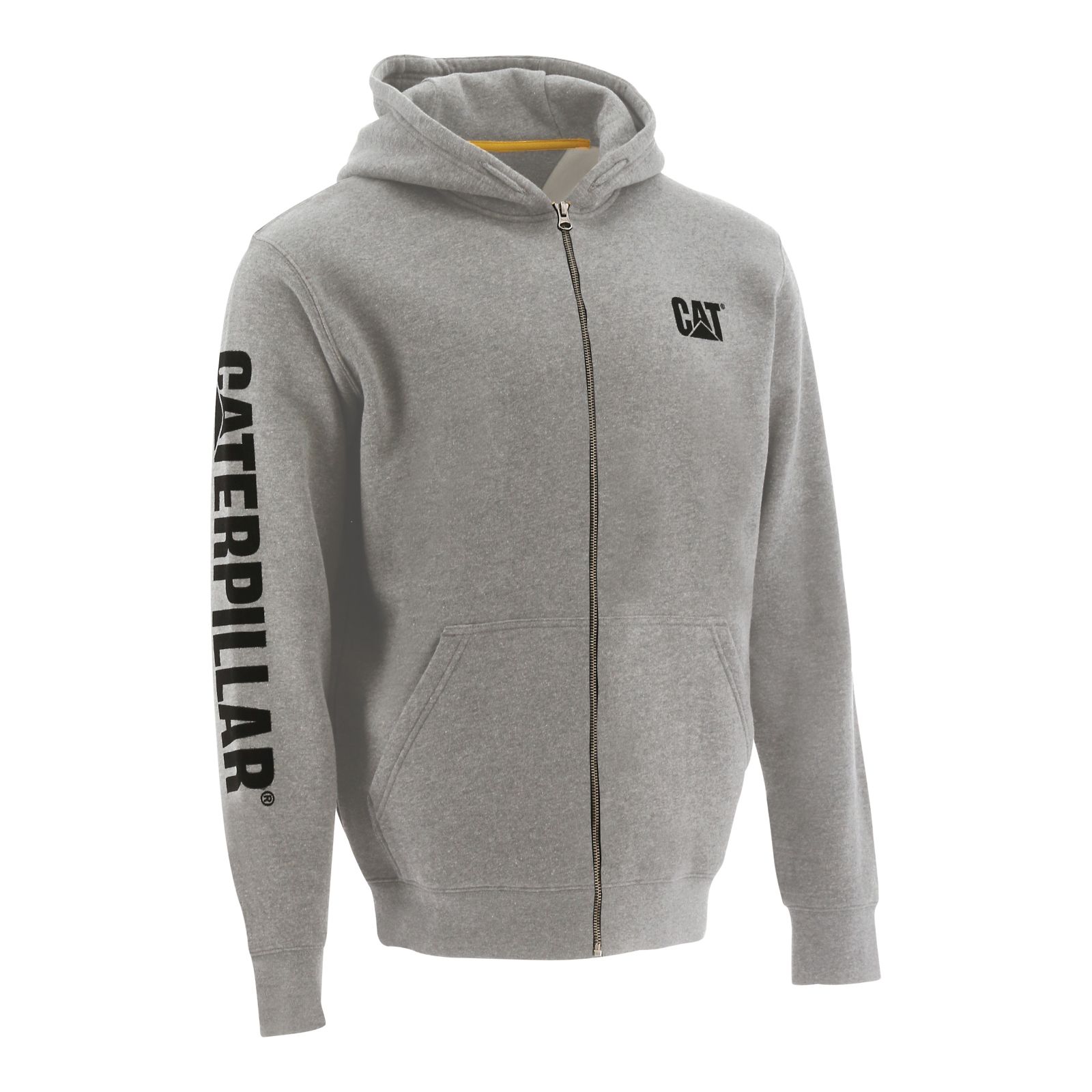 Light Grey Caterpillar Full Zip Hooded Men's Sweatshirts | Cat-401958