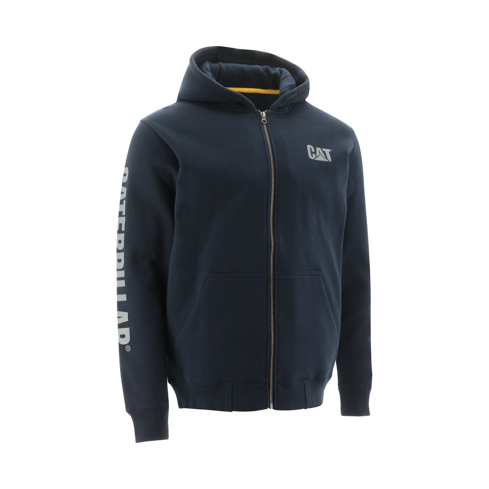 Navy Caterpillar Full Zip Hooded Men's Sweatshirts | Cat-375289