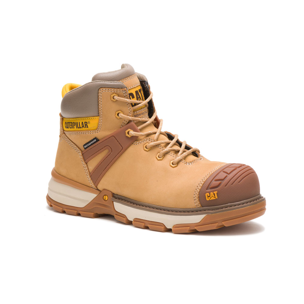 Orange Caterpillar Excavator Superlite Wp Nt Men's Safety Boots | Cat-306928