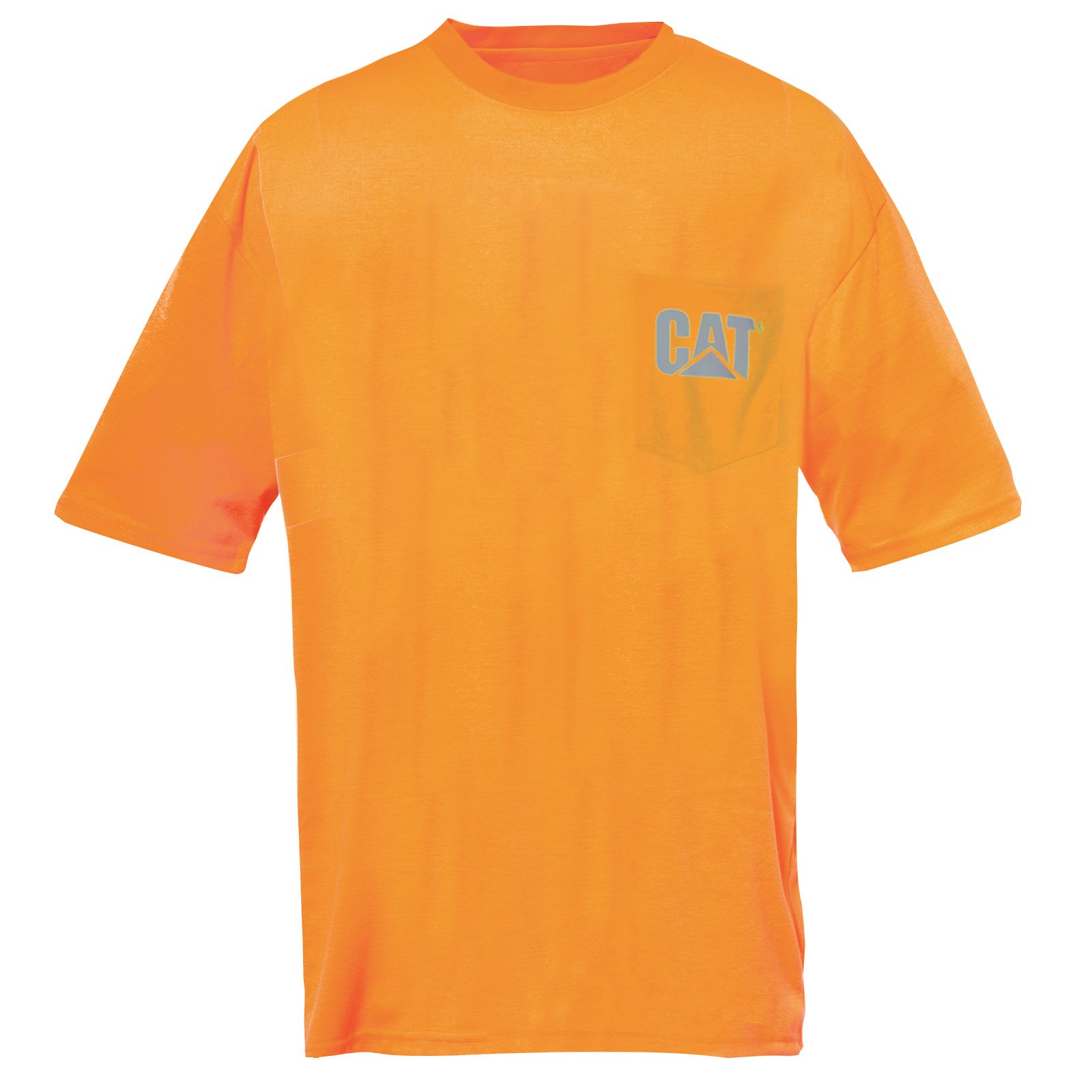 Orange Caterpillar Hi-vis Trademark Pocket Men's T-Shirts | Cat-213697