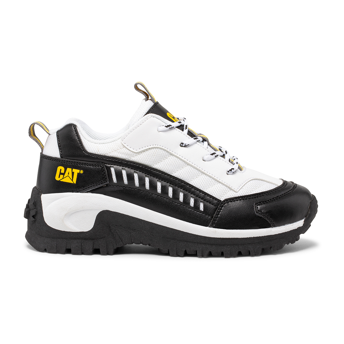 White/Black Caterpillar Intruder Kids' Sneakers | Cat-643058